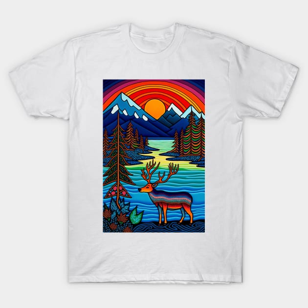 Nature Lovers Mountain Paradise T-Shirt by AI Art Originals